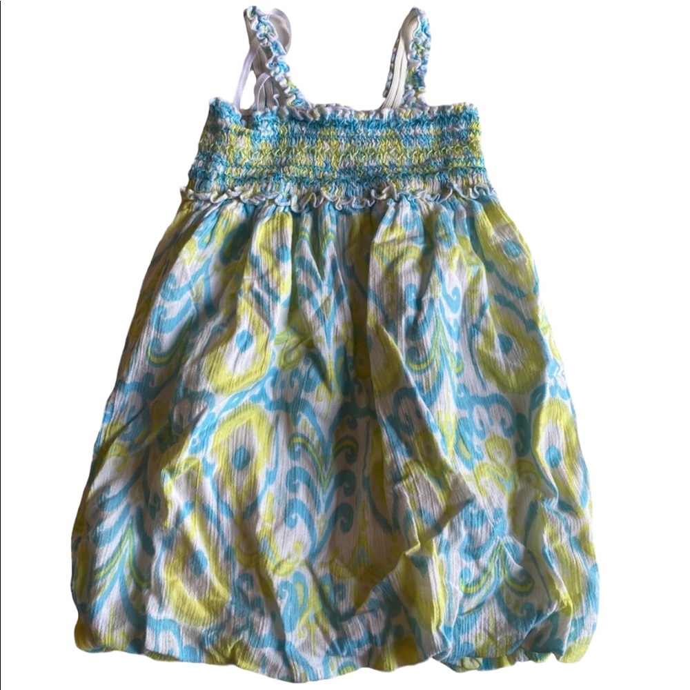 Little Maven Blue and Yellow Toddler Balloon Dress